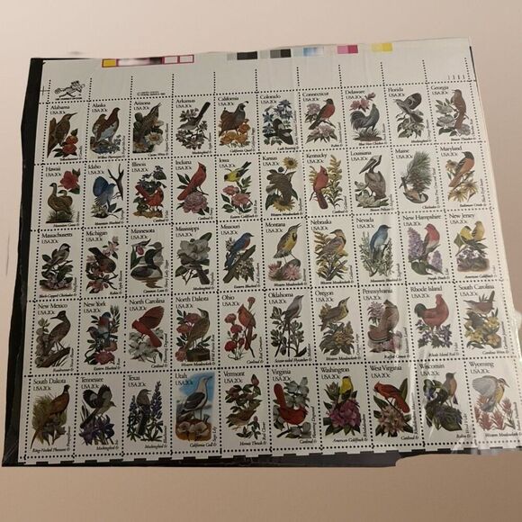 MNH Scott #1953-2002 50 State Birds & Flowers 20 Cent Stamp Sheet of 50 Stamps - Picture 1 of 4